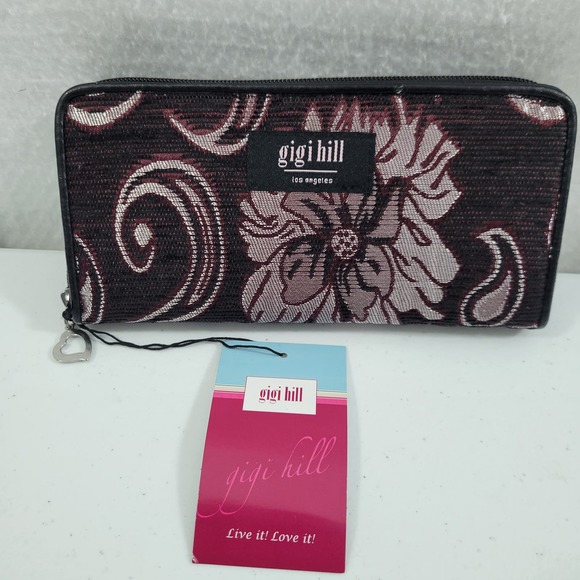 Gigi Hill Wallet Brocade Like With Raised Floral Print NWT 22724-0692 - Picture 5 of 5